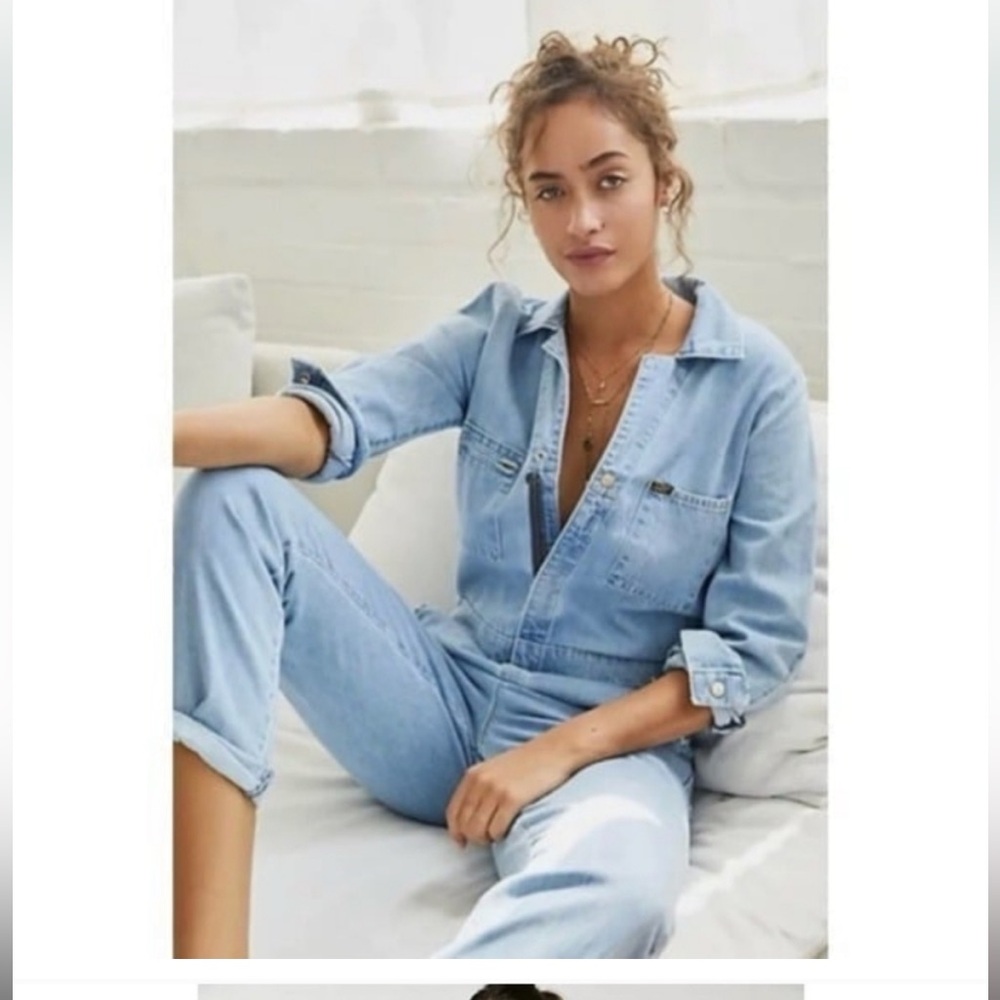 Free People x Lee Denim Union Alls Jumpsuit Collaboration Jeans L - Picture 3 of 10